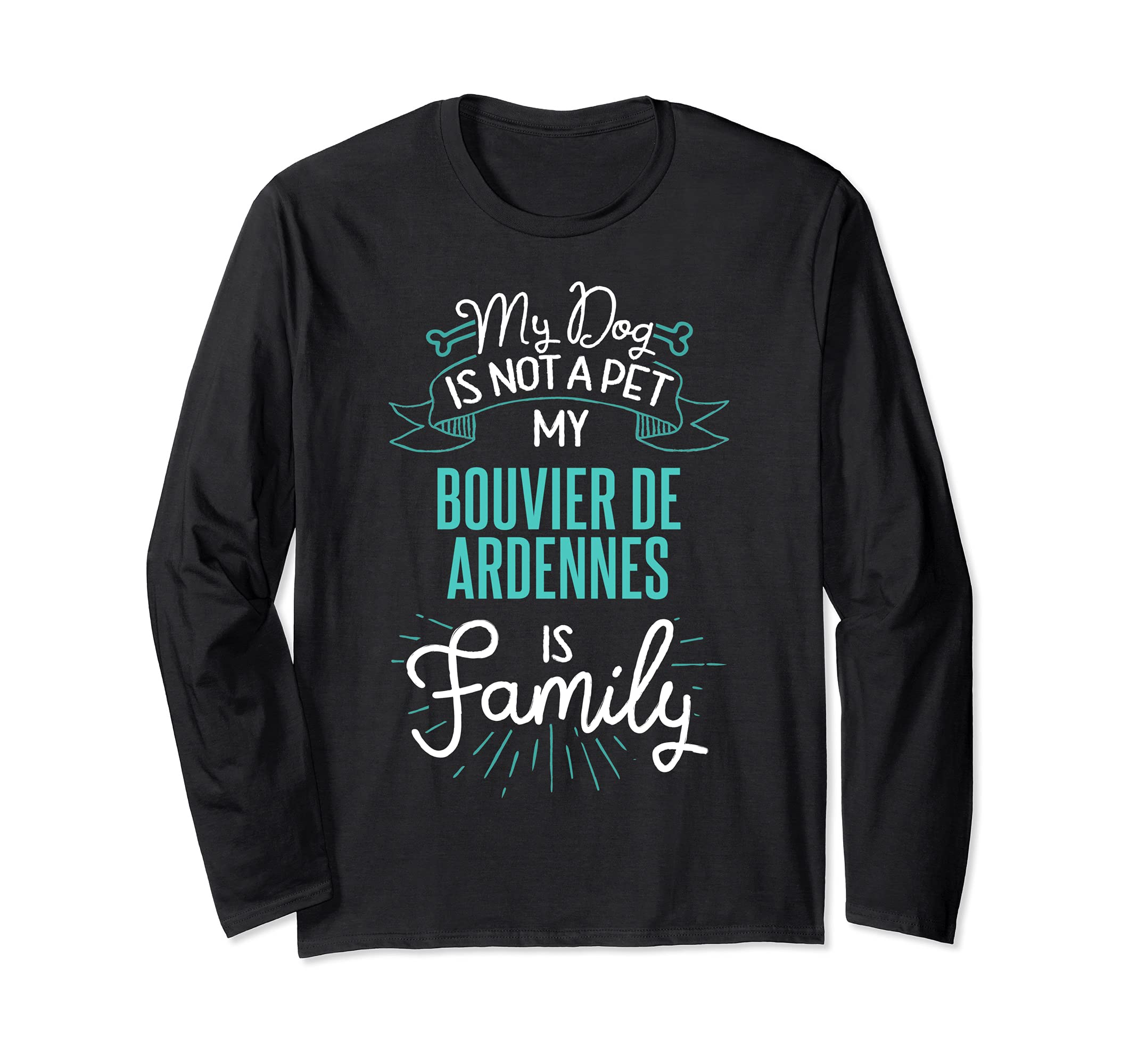 Cute Bouvier De Ardennes Design Family Dog Giftn Long Sleeve T-Shirt