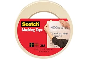 Scotch Masking Tape, 0.70 in x 54.6 yd, Applies Easily, Great for Labeling, Mounting and Bundling, Strong Adhesive, Great for Everyday Uses, 1 Roll (3436)