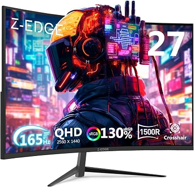Z Edge UG27Q 27 Inch QHD Curved Gaming Monitor 165Hz 1ms MPRT FreeSync