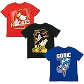 SEGA Sonic The Hedgehog 3 Pack Raglan T-Shirts Toddler to Big Kid Sizes (2T - 18-20)