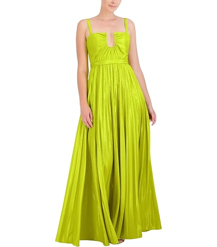 bcbg green pleated dress BCBGMAXAZRIA Women's Sleeveless V Neck Ruffle Maxi Gown, Winter Combo, 12 : Clothing, Shoes & Jewelry red-carpet
