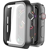 Misxi 2 Pack Hard PC Case with Tempered Glass Screen Protector Compatible with Apple Watch SE Series 6 Series 5 Series 4 40mm