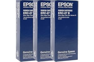 Genuine Epson ERC-27B-3 Black Ribbon Cartridge for POS Printers: TM-290/TM-U295 M-290 - Lot of 3