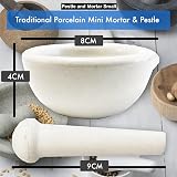 Glamza Mini Pestle and Mortar Set Porcelain Grinder 7cm Compact view 5