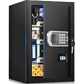 [16.54" Tall] Safe Box, 2.8 Cuft Home Safes With Fireproof Bag | Anti-Theft Security Safes for Home with Programmable Keypad Keys, Digital Safety Box for Money Documents Valuables Jewelry