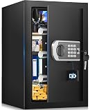 [16.54" Tall] Safe Box, 2.8 Cuft Home Safes Water and Fireproof, Anti-Theft Security Safes for Home with Programmable Keypad Spare Keys, Digital Safety Box for Money Documents Valuables Jewelry