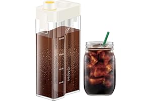 MAVOCOFFEE MAVO Cold Brew Coffee Maker, Iced Coffee Maker and Tea Brewer, 34 oz BPA Free Tritan Pitcher, 100% Leak-Proof, Compact, Durable, Easy to Clean Reusable Mesh Filter, Buff