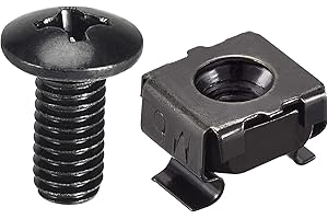 uxcell M6 x 12mm Cage Nuts and Screws Carbon Steel for Rack Mount Server Shelve Cabinet Set of 10