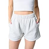 Kamo Fitness CozyTec Sweat Shorts Women High Waisted Lounge Comfy Casual Cotton Shorts with Pockets
