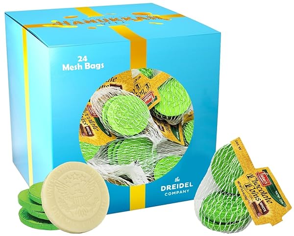 THE DREIDEL COMPANY WHITE CHOCOLATE HANUKKAH COINS, CHANUKA...