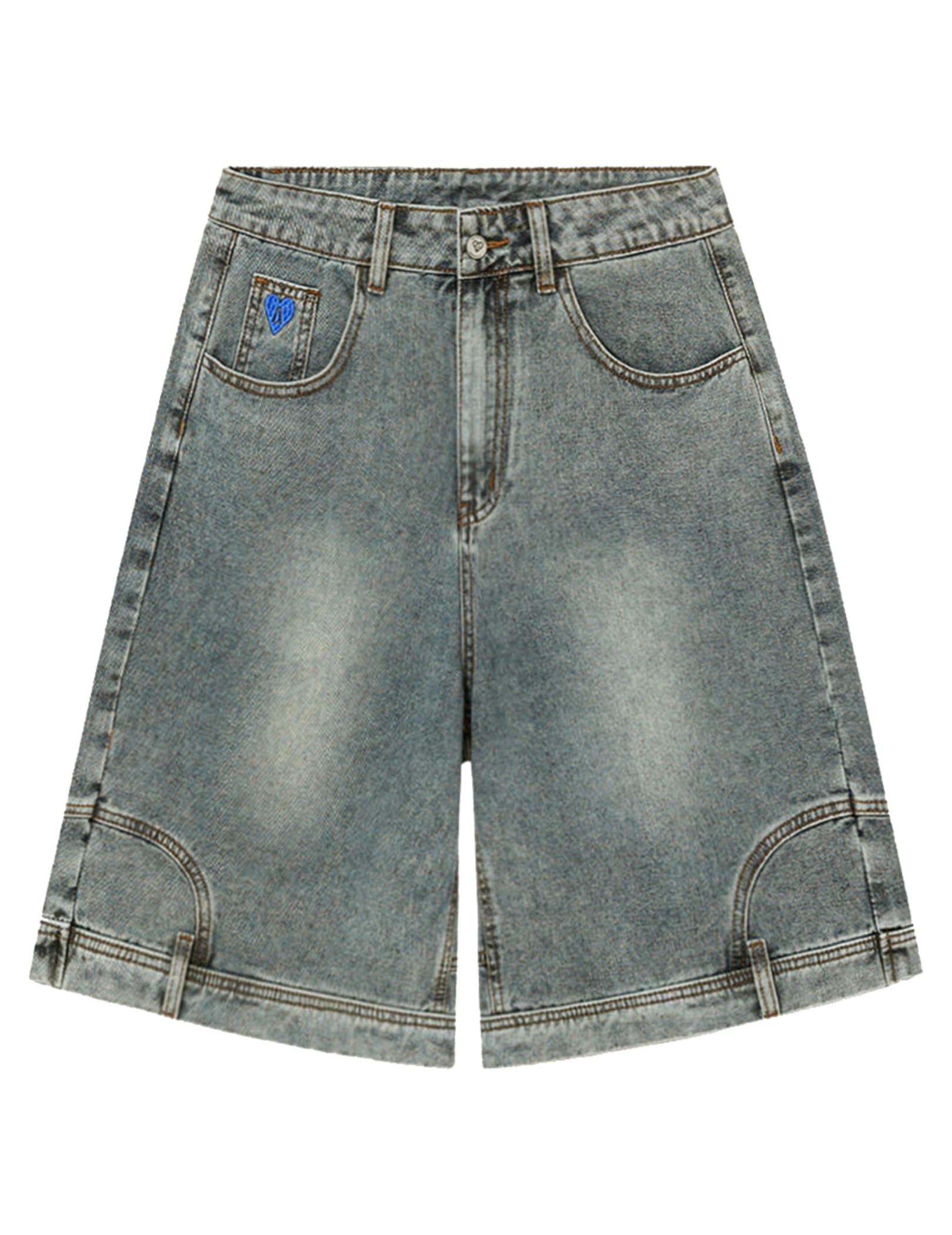 Photo 1 of Aelfric Eden Washed Reverse Jorts Mens Casual Denim Shorts Loose Fit Baggy Jean Short Streetwear Trendy Outfits