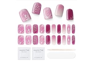 MOOYIYAN Semi Cured Gel Nail Strips|Works with Any UV/LED Nail Lamps|20 Pcs Gel Nail Wraps|Long-Lasting Two Weeks and Easy to Apply & Remove|with 2 Prep Pad,1 Nail File&1 Wooden Stick,Butterflies Fly