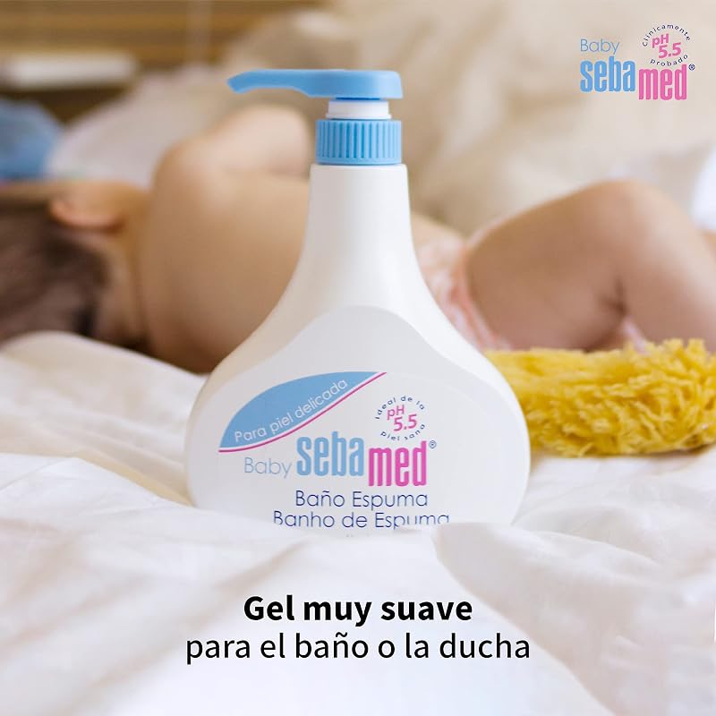 Sebamed baby bath foam 500ml - espuma de banho suave sem sabão para a pele sensível e delicada do bebê, adequada para uso diário
