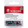 SINGER 00294 Metallic-Coated Safety Pins, Colors may vary and Sizes, 35-Count,