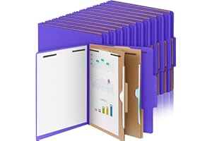 Skyygemm 24 Pcs Classification Folders Letter Size, 2 Pocket Dividers Pressboard File Folder with Fasteners, Expanding File Organizer Bulk for Teachers, Clergy, Office, Church, Christmas (Purple)