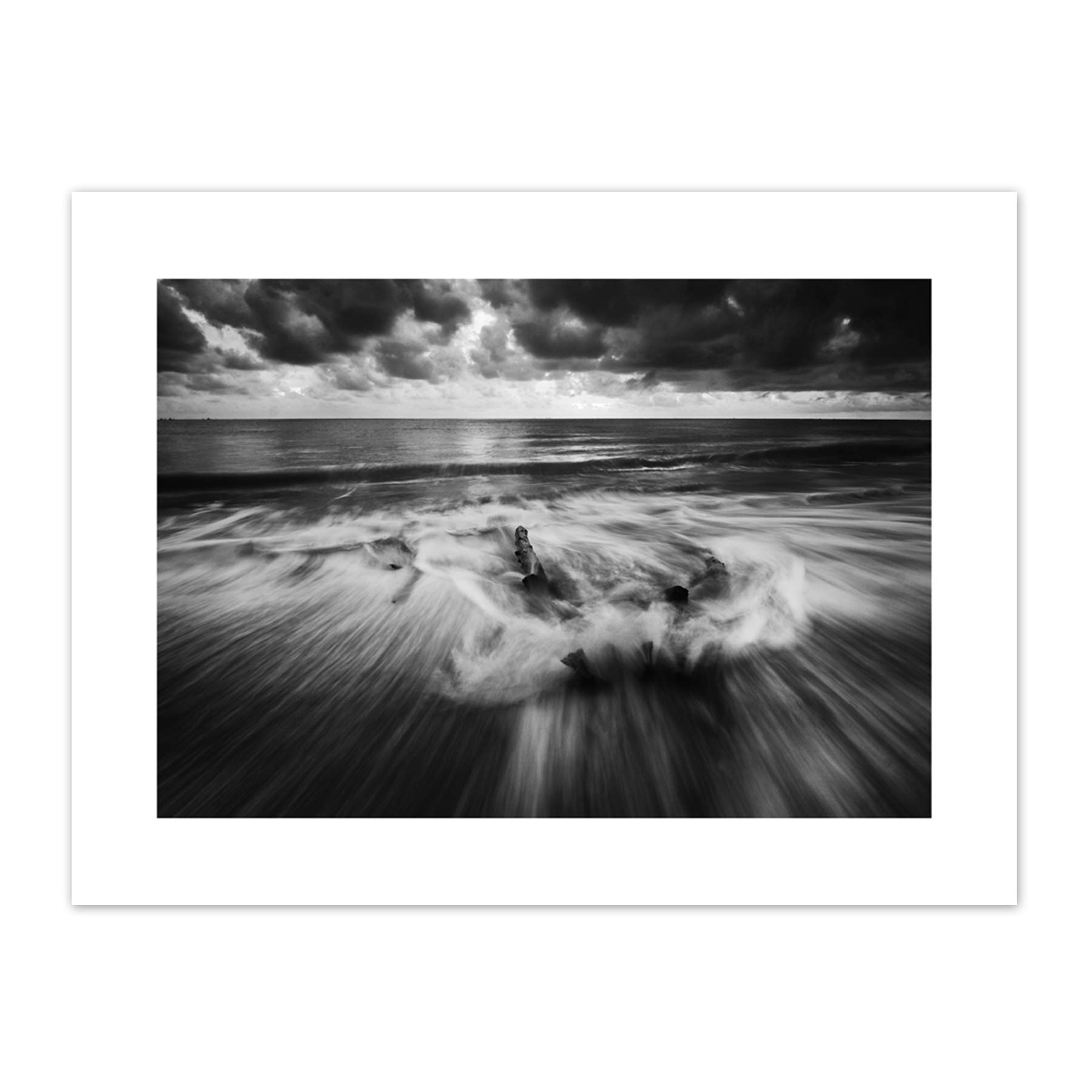 Driftwood Breaking Waves Canvas Wall Art Print