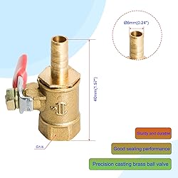 Aopin Ball Valve Brass G 1/4" Female x 6mm