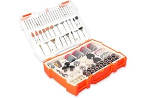 Luckyway 361-Piece Rotary Tool Accessories Kit, Grinding Polishing Drilling Kits, 1/8" Shank Electric Grinder Universal Fitment for Easy Cutting, Grinding, Sanding, Sharpening, Carving and Polishing
