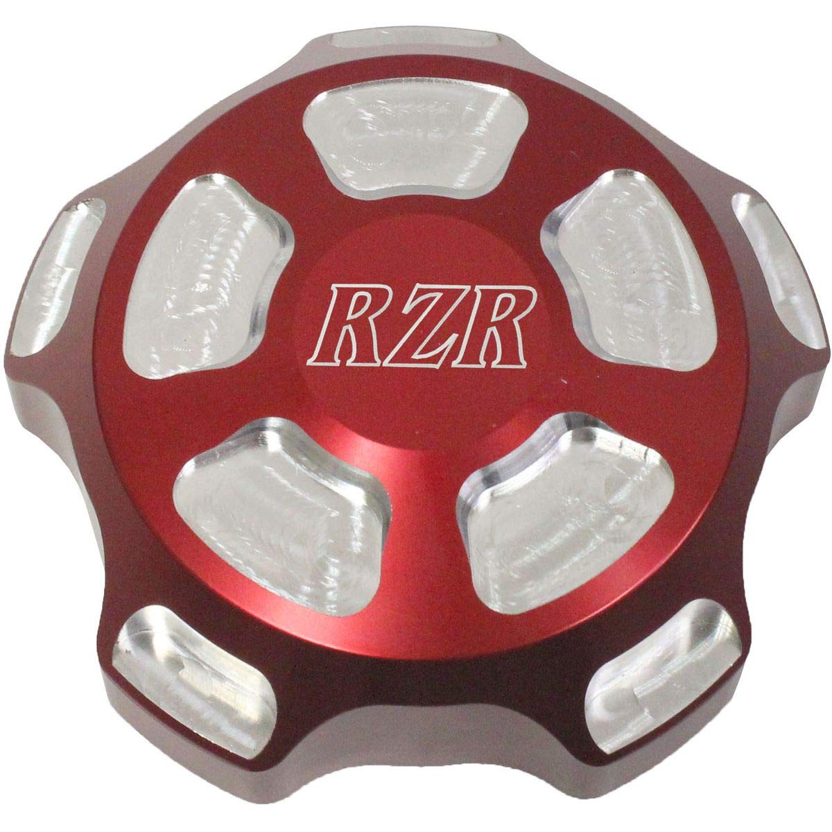 Modquad Polaris RZR Billet Gas Cap (Logo) (Red/Machined) Compatible with 14-20 Polaris RANRZR1000XE