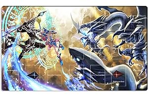 Mlikemat New Playmat Blue-Eyes White Dragon & Dark Magician Mouse Pad TCG CCG Trading Card Game Mat + Free Bag (ZD039-01)