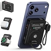 ummz for Magsafe Battery Pack 10000mAh,5-in-1 Magnetic Portable Charger with Wall Plug, Wireless Power Bank for Apple Watch,22.5W Fast Charging PowerBank for iPhone 17 Pro Max/16/15/14/13/12 Mini