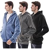 WHITE PEAK TRADING COMPANY 3 Pack Mens Fleece Hoodie Long Sleeve Lightweight Athletic Workout Sweatshirt for Men with Pockets