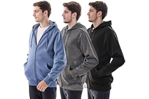 WHITE PEAK TRADING COMPANY 3 Pack Mens Fleece Hoodie Long Sleeve Lightweight Athletic Workout Sweatshirt for Men with Pockets