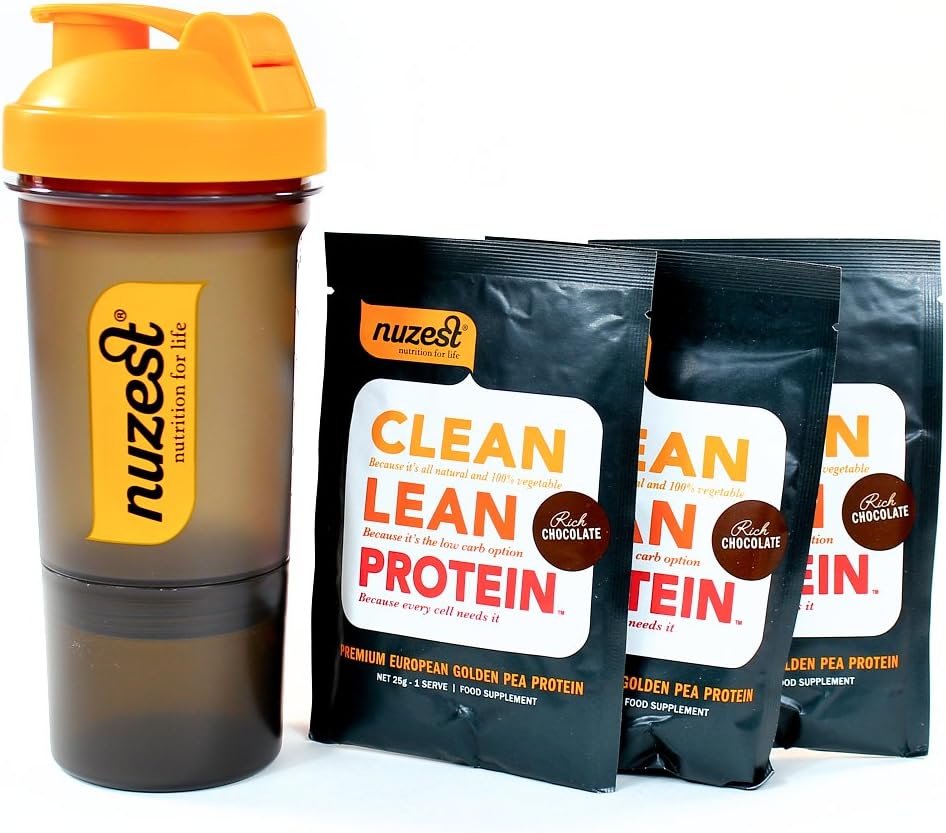 Nuzest Rich Chocolate Clean Lean Protein - Trial Pack (3 x 1 Servings, with Shaker)