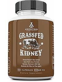 Ancestral Supplements Kidney (High In Selenium, B12, DAO) &mdash; Supports Kidney, Urinary, Thyroid & Histamine Health (180 capsules)
