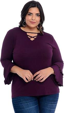 Blusas plus size manga longa Clearance