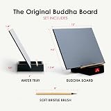 Buddha Board Original 30x24x0.6 Surface with Bamboo Brush & Chalkboard view 6
