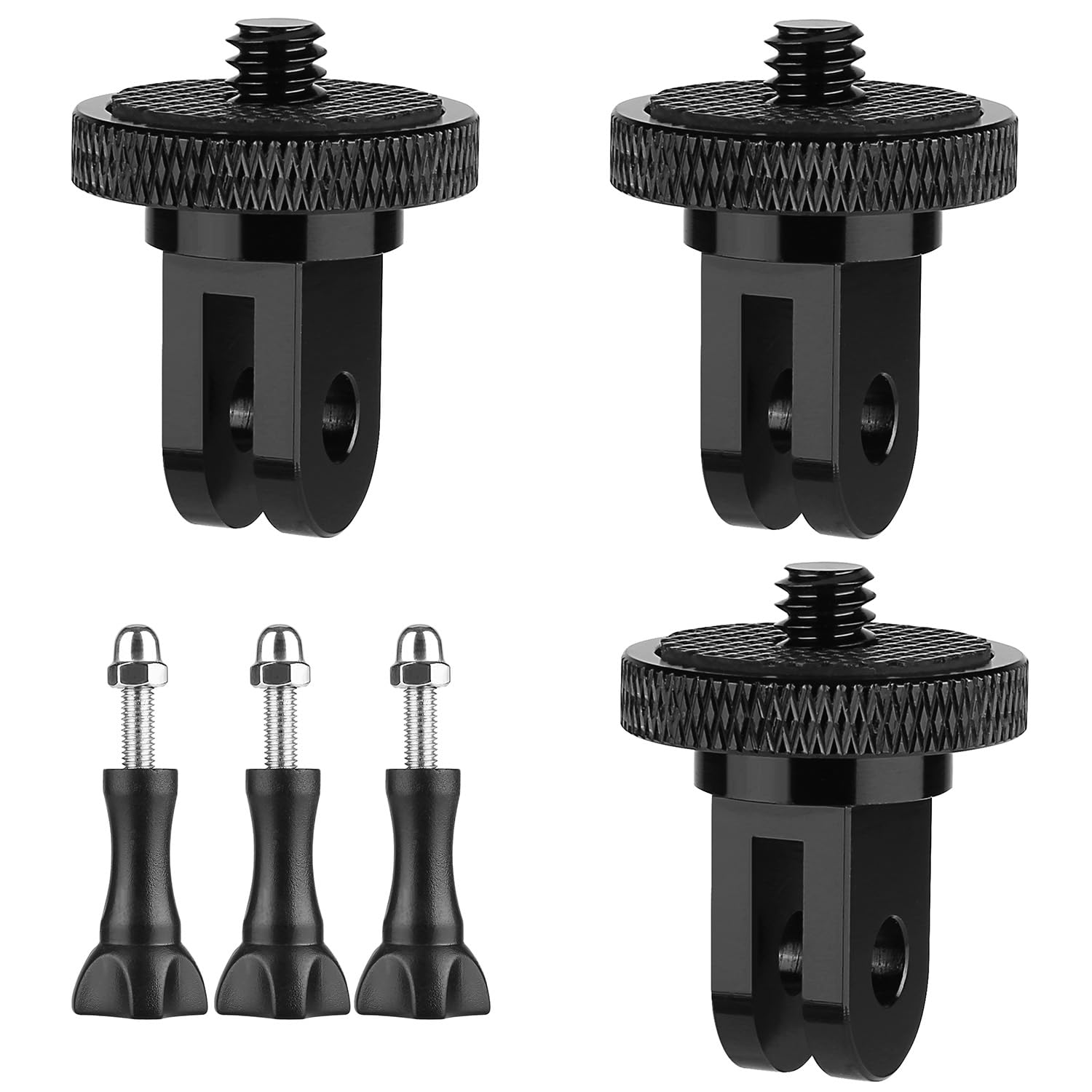 Photo 1 of 6 Pack Aluminum Camera Tripod Adapter 1/4"-20 Conversion Adapter Mounts Compatible with Gopro Action Cameras Insta360, 1/4" Mount Adapter for GoPro Ecosystem and Other Standard 1/4 Accessories
