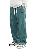 Hidkat Mens Corduroy Casual Pants Fashion Loose Fit