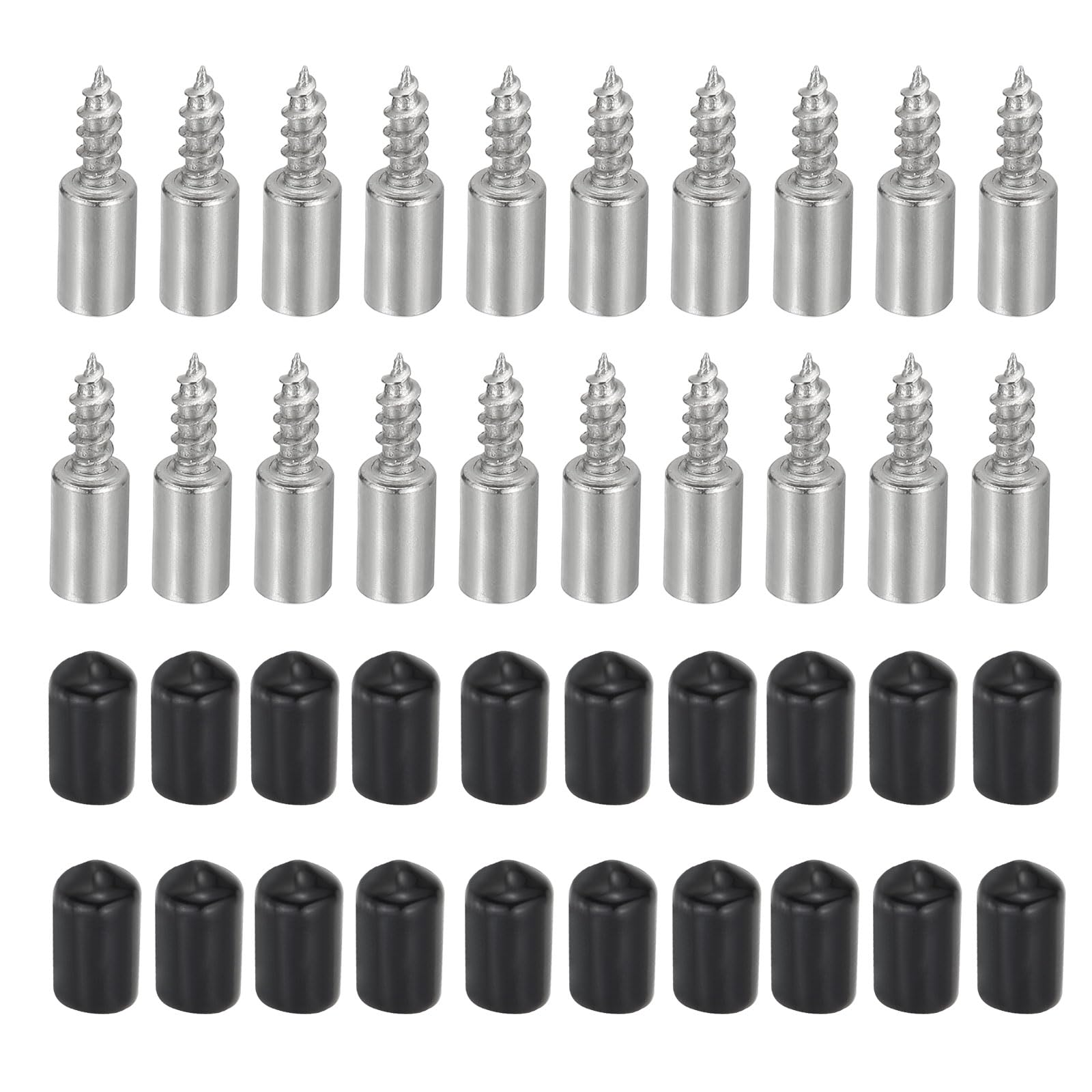 PATIKIL Shelf Support Pegs Nails, 20pcs Shelf Pins with Anti-Slip Rubber Sleeve, Pegs for Shelves for Kitchen Cabinet, Cupboard, Bookcase, Closet and Glass Case,Black