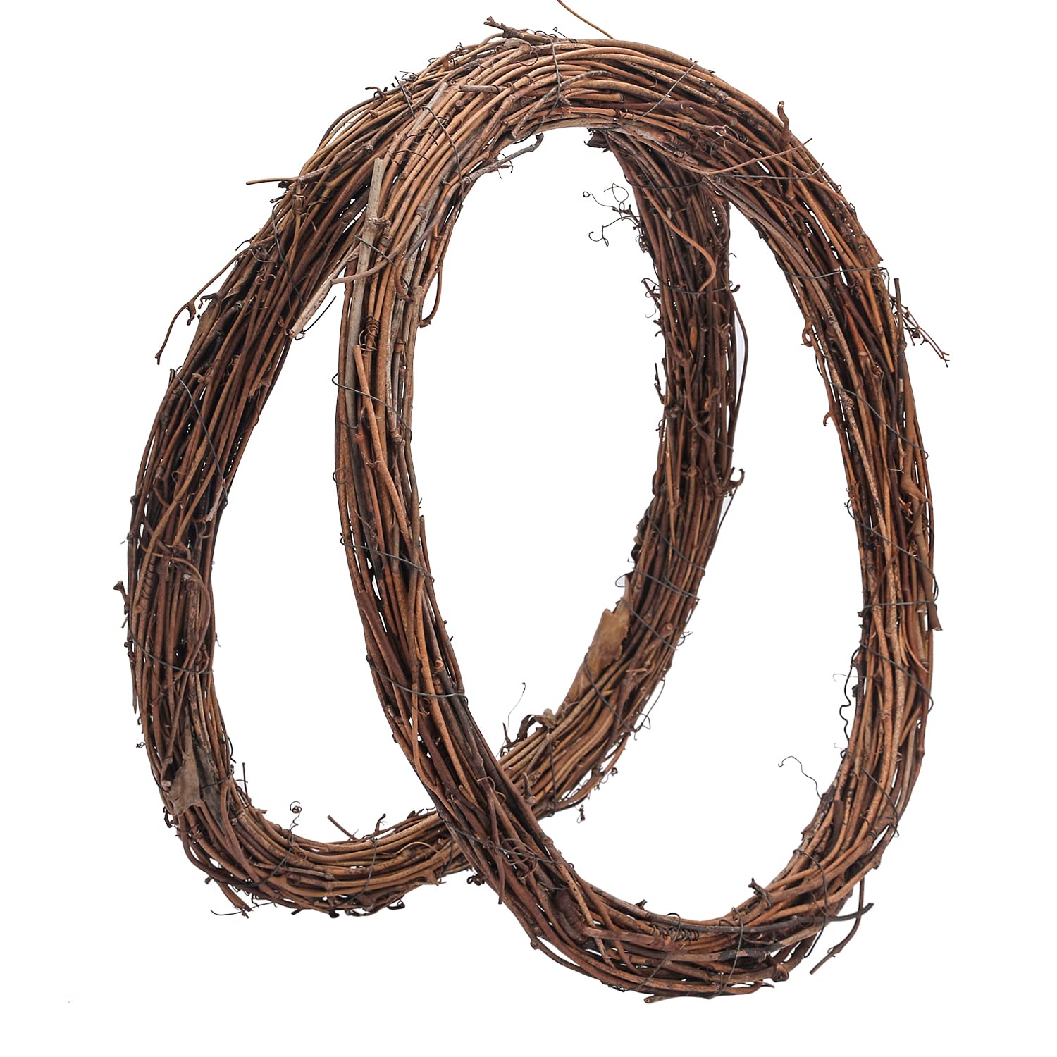 2 Pieces 35 cm Large Natural Grapevine Wreathes Vine Branch Wreath Halloween Rattan Wreath for Easter Door/Wall Decor Hand-woven Christmas Wreath (35cm)