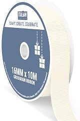 Italian Options Grosgrain Ribbon 16mm Cream Roll 10m Premium Craft Sateen