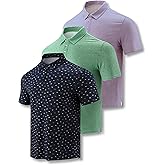 3-Pack Mens Golf Shirt Performance Sport Short Sleeve Moisture Wicking Dry Fit Golf Polo Active Shirts for Men