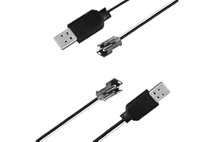 GOFFEU [2-Pack] 3.7V Bubble Gun Battery Charger for Bunch O Bubbles, Bazooka Bubble Machine Gun, Water Gun, Jet Ball Gun Replacement Battery Power Cord, 3.7v USB Charger Cable with sm-2p Plug Connector