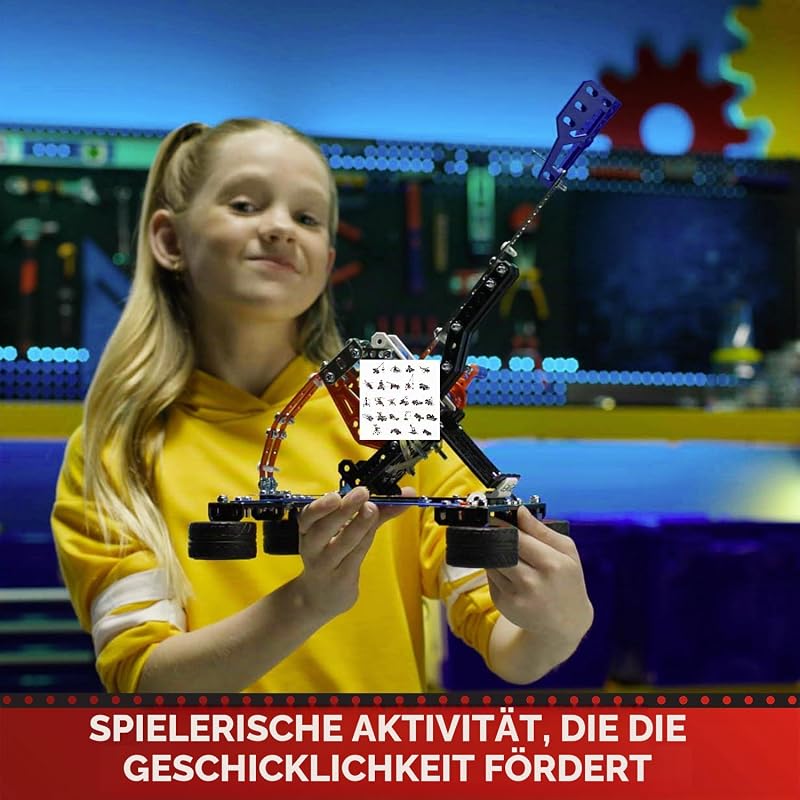 - Meccano Baukoffer - Konstruktionsset 5-in-1 Fahrzeuge, Roboter, Eiffelturm - 437 Teile, Werkzeuge, Anleitung - Aktivitäts-Kit - Spielzeug ab 10 Jahren - APM20106