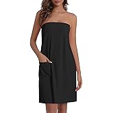 Ekouaer Waffle Robes For Women Bath Wraps Lightweight Knee Length Soft Shower Robe with Pocket S-L