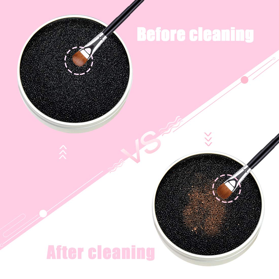 TailaiMei Color Removal Cleaner Sponge, Quickly & Easily Clean Makeup Brushes Without Water or Chemical Solutions Eliminating Drying Time - Switch Eyeshadow Colored Immediately: Beauty