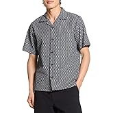 Theory Men's Noll Short Sleeve Camp Collar in Geo Cotton
