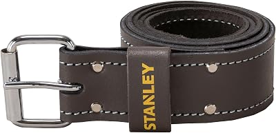 STANLEY Leather Tool Belt STST1-80119 Dark Brown Adjustable Roller Buckle 30-46