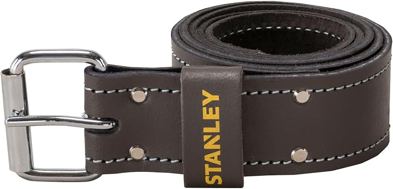 STANLEY Leather Tool Belt STST1-80119 Dark Brown Adjustable Roller Buckle 30-46
