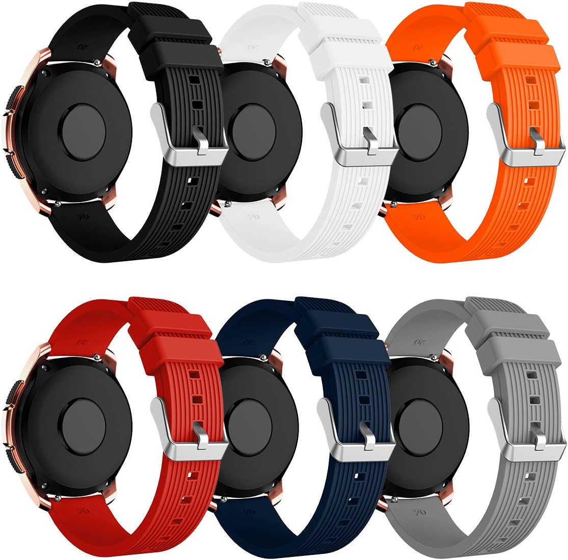 YSSNH Compatible with Samsung Galaxy Watch 3 41mm 45mm Band Galaxy Watch 42mm/46mm Active 2 40mm/44mm Gear S2/S3 Classic Watch Band, 20mm 22mm Watch Bands Silicone Sport(20mm/22mm)