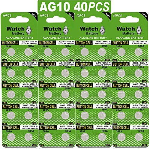 JOOBEF 40 Pack Watch Alkaline Battery Button Cell LR1130 AG10 Pack of 40 Batteries