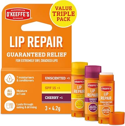 O'Keeffe's Lip Repair Multipack 3 x 4.2g Unscented SPF Cherry