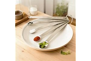 5 Pcs Mini Measuring Spoons Set,Heavy Duty Stainless Steel Teaspoon for Baking & Cooking, Suitable for Small Amount of Dry or