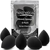 Aesthetica Cosmetics Beauty Sponge Blender - Latex Free and Vegan Makeup Sponge Blender - For Powder, Cream or Liquid Applica
