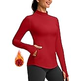 G Gradual Thermal Shirts for Women Long Sleeve Mock Neck Fleece Tops Running Workout Cold Weather Gear with Zip Pocket